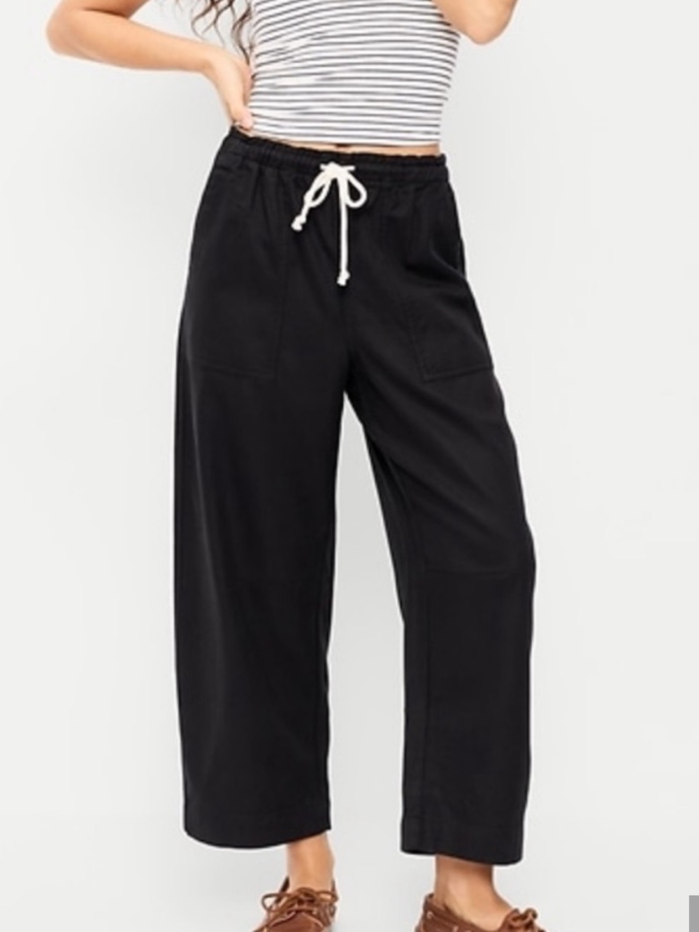 Old Navy Mid Rise Straight Leg Black Drawstring Casual Utility Pants XXL